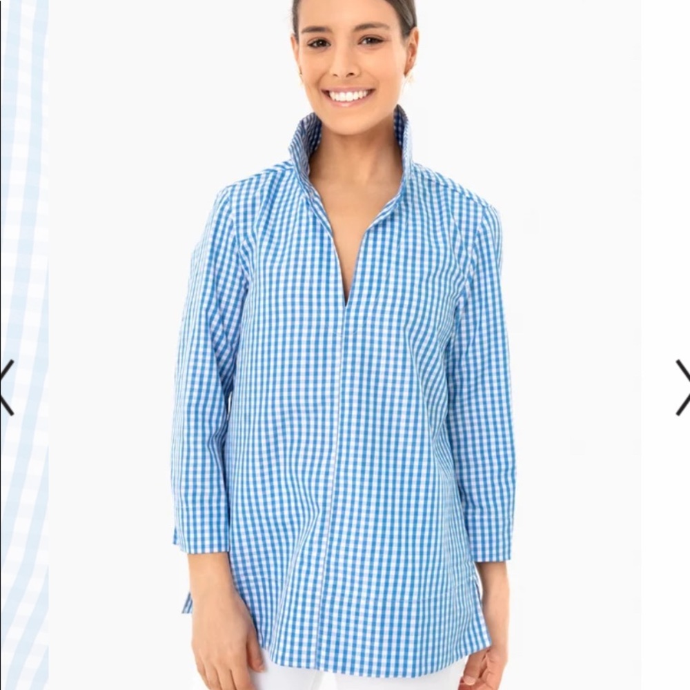 Tuckernuck Margot Top in Blue Gingham